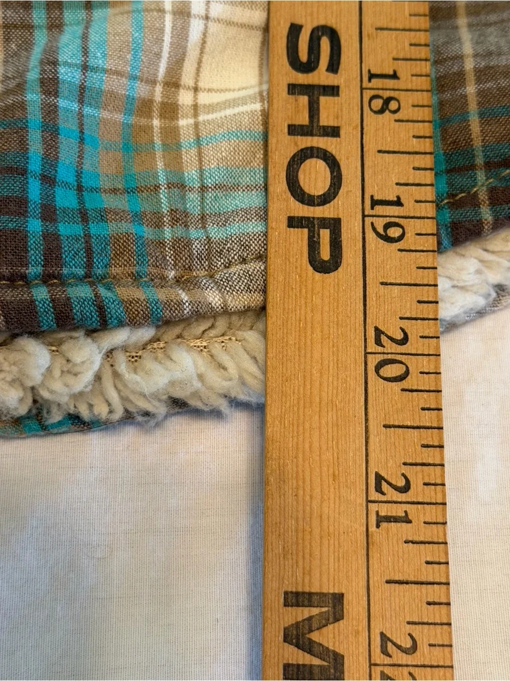 Crazy 8 Kids Plaid Sherpa-Lined Shirt Jacket - Teal & Brown Size S 5/6